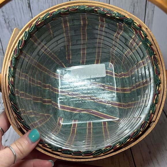 Vintage Longaberger Christmas Collection 1994 Jingle Bell Basket Imperial Stripe - Picture 4 of 8